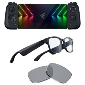 razer kishi v2 mobile gaming controller for android + anzu smart glasses with built-in mic & speakers (rectangle/small) bundle