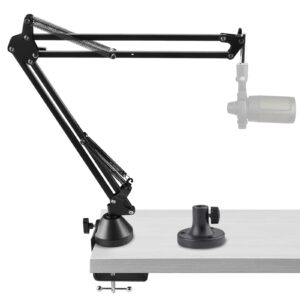 geekria for creators microphone arm compatible with fifine k669, k670, k670b, k658, k678, ampligame a6t, a8, mic boom arm mount adapter, suspension stand, mic scissor arm, desk mount holder