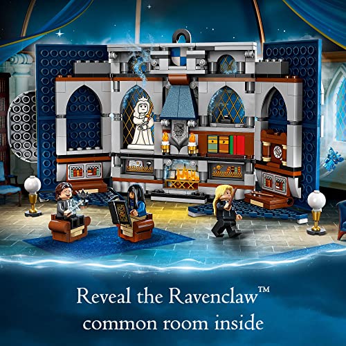 LEGO Harry Potter Ravenclaw House Banner Building Kit 76411-3D Harry Potter Room Wall Decoration, Great Gift Set for Boys Girls Kids, Hogwarts Castle Common Room, Luna Lovegood Minifigure and Wands