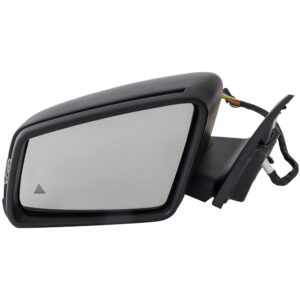 kool vue driver side power heated mirror for mercedes benz c250 c300 c350 c63 amg 2012-2014 power fold with signal light, blind spot light, memory & puddle lamp paintable sedan