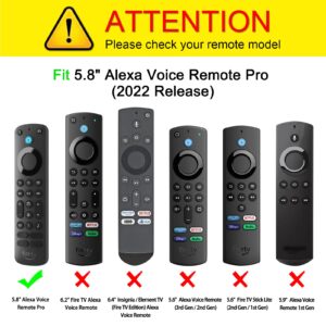 CaseBot Remote Case for Alexa Voice Remote Pro (2022 Release) - Honey Comb Lightweight Anti-Slip Shockproof Silicone Protective Remote Controller Cover, Black