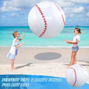 27 Inch Inflatable Balls Large Inflatable Baseball Giant Beach Balls Sports Balls for Pool Summer Outdoor Activity Games Birthday Party Decorations (2 Pcs)