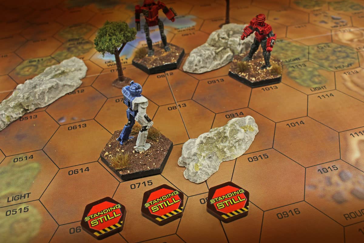 LITKO Mecha Combat Maneuvers Tokens | Full Color Tokns | Compatible with BattleTech, BattleForce, and Alpha Strike (Standing Still Position)