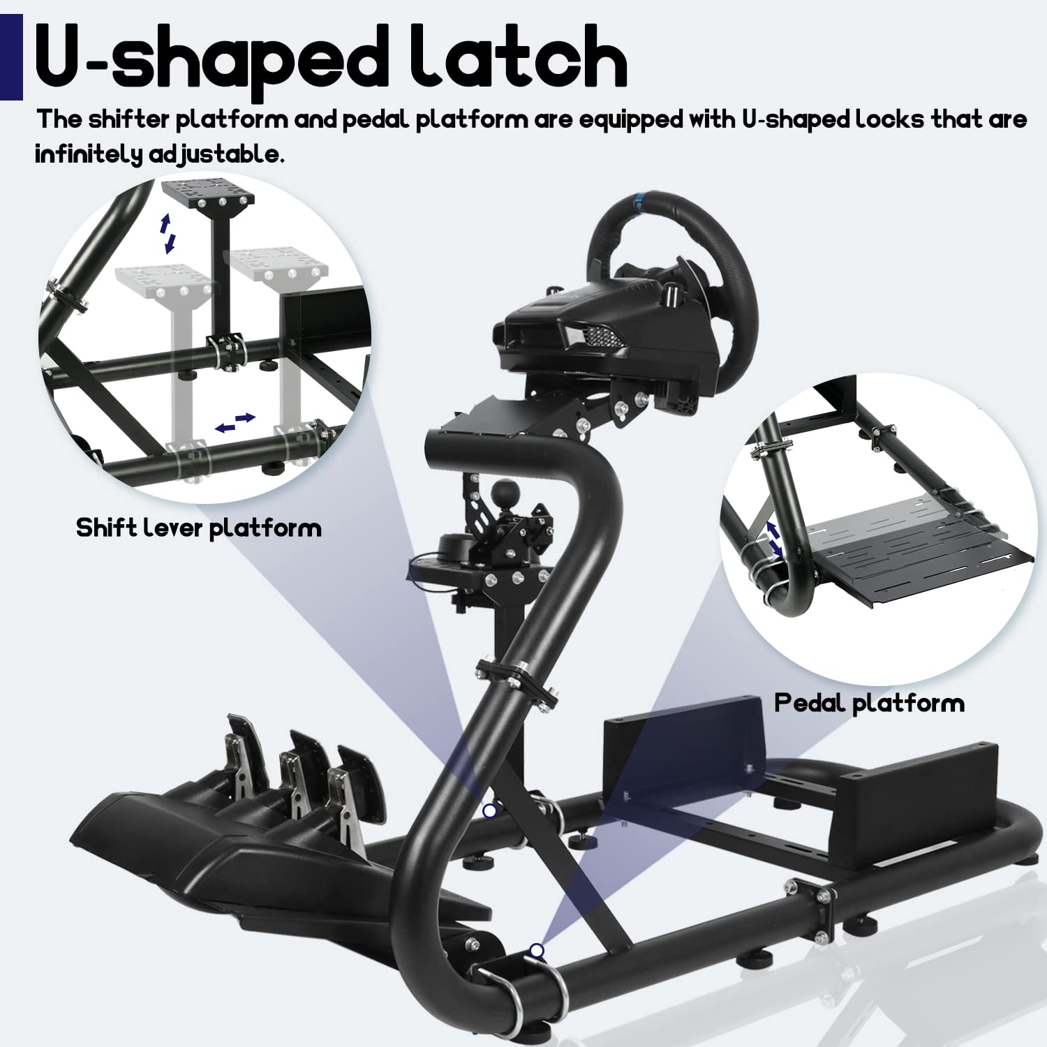 Minneer 50MM Racing Simulator Cockpit Match Seat Fit for Logitech, Thrustmaster, Fanatec, G29 G920 G923 T248 T300 Steering Wheel Stand (Seat Wheel Pedal Handbrake Not Included)