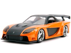 fast & furious 1:32 han's mazda rx-7 & toyota gr supra die-cast car twin pack, toys for kids and adults