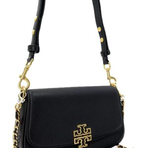 Tory Burch Britten Convertible Crossbody Bag With Gold Hardware (Black)