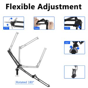 Geekria for Creators Microphone Arm Compatible with Fifine K669, K670, K670B, K658, K678, AmpliGame A6T, A8, Mic Boom Arm Mount Adapter, Suspension Stand, Mic Scissor Arm, Desk Mount Holder