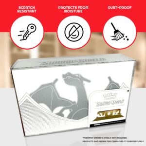 EVORETRO Display Case Protector Compatible with Pokémon TCG Sword & Shield Charizard Ultra Premium Collection Box (Pokemon Collection Box NOT Included) 0.50mm PET Plastic Protector Case