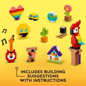 LEGO Classic Lots of Bricks Construction Toy Set 11030, Build a Smiley Emoji, Parrot, Flowers & More, Creative Gift for Kids, Boys, Girls Ages 5 Plus