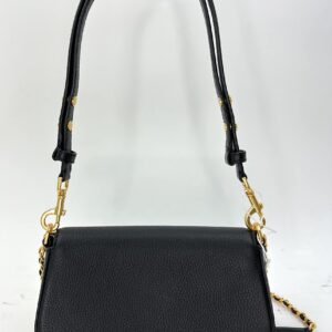 Tory Burch Britten Convertible Crossbody Bag With Gold Hardware (Black)