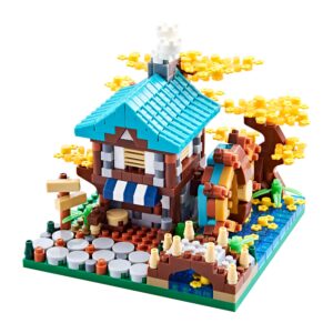 autumn architecture flower treehouse micro blocks building sets for adults tree and plants mini bricks modle kit creative diy gift for kids.