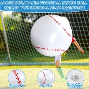 27 Inch Inflatable Balls Large Inflatable Baseball Giant Beach Balls Sports Balls for Pool Summer Outdoor Activity Games Birthday Party Decorations (2 Pcs)