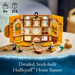 LEGO Harry Potter Hufflepuff House Banner 76412 Hogwarts Castle Common Room, Wall Decoration, Building Set with 3 Minifigures and Mandrake, Collectible Harry Potter Toy, Gift Idea for Boys Girls Kids