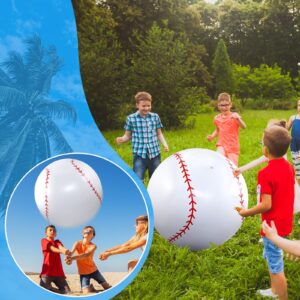 27 Inch Inflatable Balls Large Inflatable Baseball Giant Beach Balls Sports Balls for Pool Summer Outdoor Activity Games Birthday Party Decorations (2 Pcs)