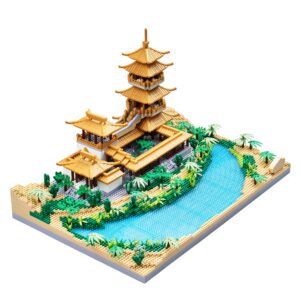 Chinese Architecture Mini Bricks Building Blocks Crescent Moon Spring Collection Model for Display Micro Block for Adults Decorative Creative Toy Present for Children Age of 14+ 3350 PCS