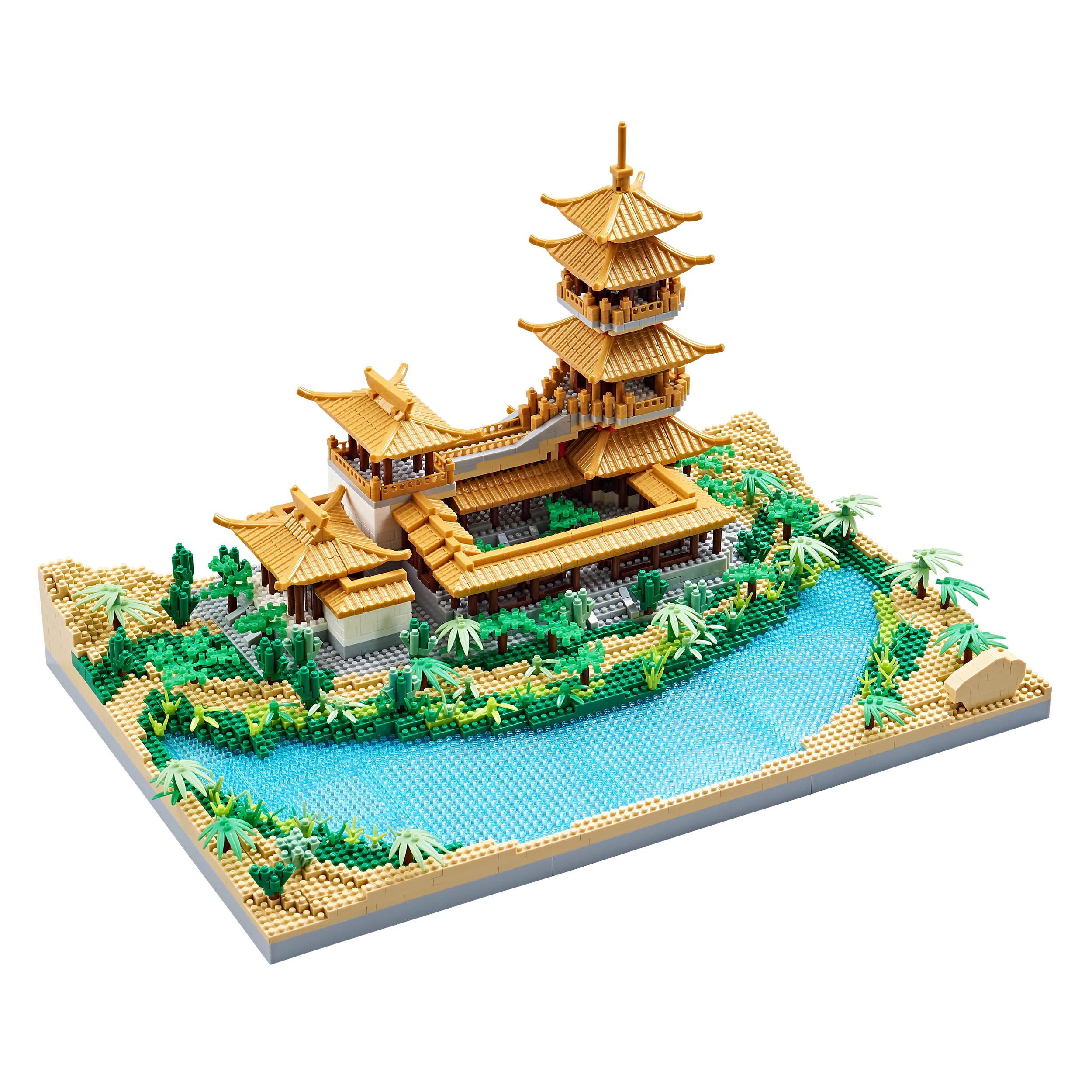 Chinese Architecture Mini Bricks Building Blocks Crescent Moon Spring Collection Model for Display Micro Block for Adults Decorative Creative Toy Present for Children Age of 14+ 3350 PCS