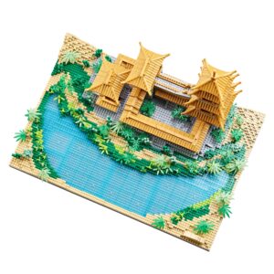 Chinese Architecture Mini Bricks Building Blocks Crescent Moon Spring Collection Model for Display Micro Block for Adults Decorative Creative Toy Present for Children Age of 14+ 3350 PCS