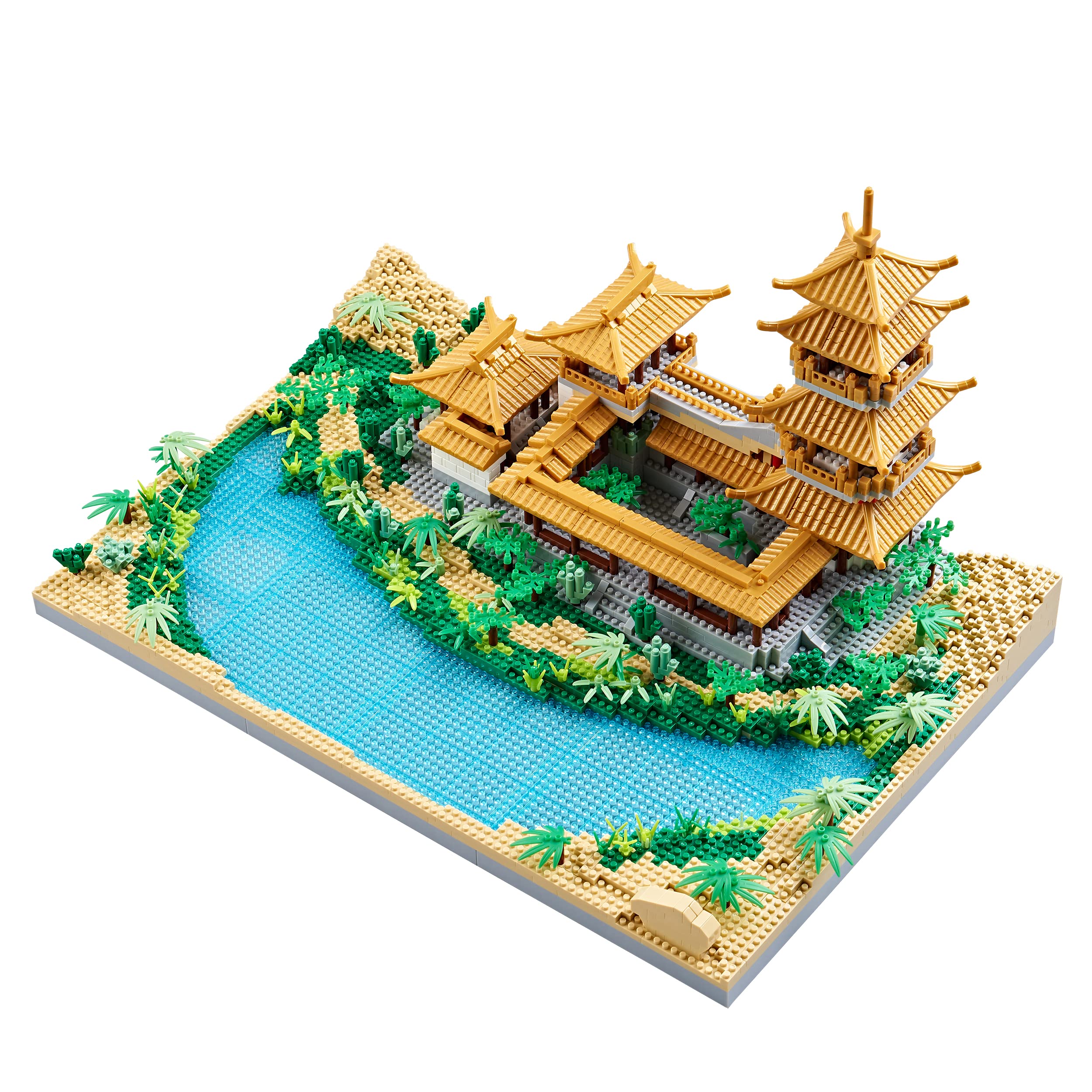 Chinese Architecture Mini Bricks Building Blocks Crescent Moon Spring Collection Model for Display Micro Block for Adults Decorative Creative Toy Present for Children Age of 14+ 3350 PCS