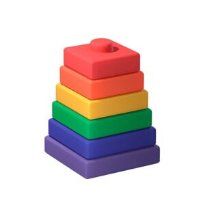 silicone stacking toy | square stacker baby toy | montessori | gender neutral baby gift | montessori toys | building games | toddler montessori toys | toddler stacking toy