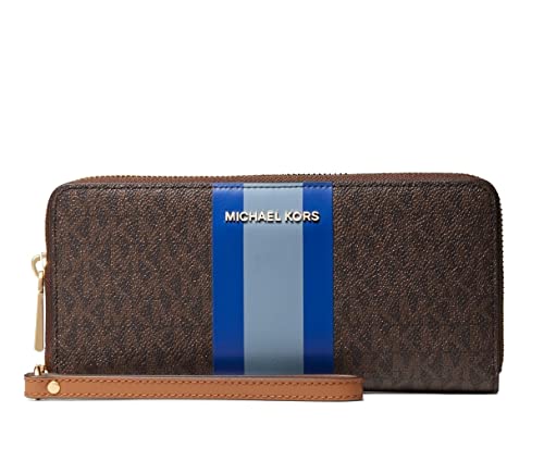 Michael Kors Large Logo Stripe Continental Wallet, Electric Blue