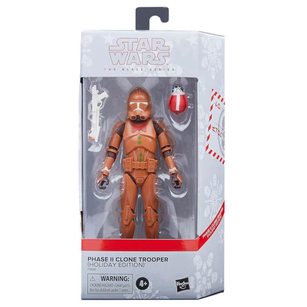 Star Wars,The Black Series Phase II Clone Trooper (Holiday Edition) 6-Inch F5610 Multicolored Collectible Figure Ages 4 and Up