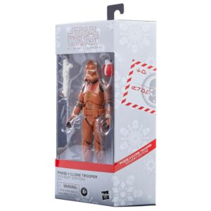 Star Wars,The Black Series Phase II Clone Trooper (Holiday Edition) 6-Inch F5610 Multicolored Collectible Figure Ages 4 and Up