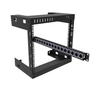 QiaoYoubang 1U 16D Hinged Rack Panel with 16 D-Series Punch-Outs for 19in Rack Mount (1U16D)