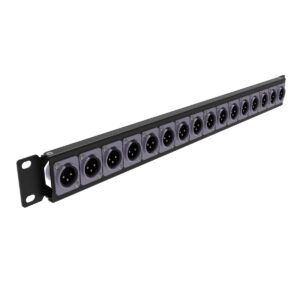 QiaoYoubang 1U 16D Hinged Rack Panel with 16 D-Series Punch-Outs for 19in Rack Mount (1U16D)