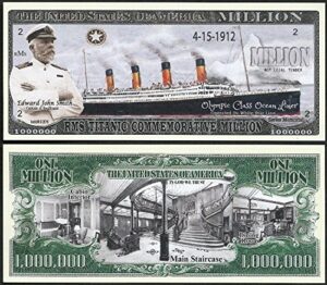 anime source rms titanic ocean liner white star line boat ship commemorative novelty million bills - lot of 25