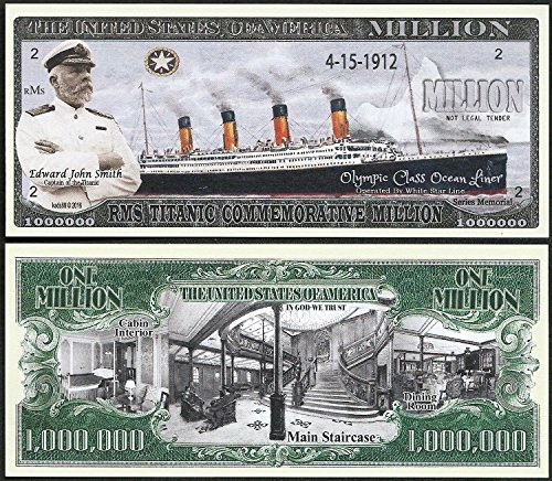 Anime Source RMS Titanic Ocean Liner White Star Line Boat Ship Commemorative Novelty Million Bills - Lot of 25