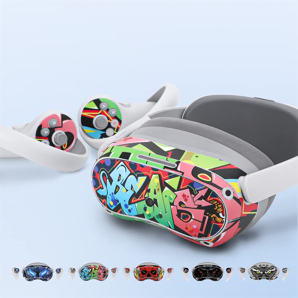 for PICO 4 VR Glasses Handle Skin Funny Decal, 3D Sticker Game Accessories Film Protective Skin (Street Culture)