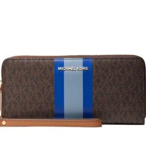 Michael Kors Large Logo Stripe Continental Wallet, Electric Blue