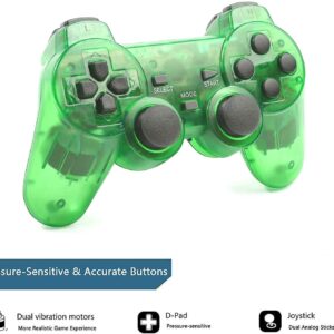 Rzzhgzq PS2 Wireless Controller 2.4G Play -Station 2 Gamepad 2 Pack Dual Vibration Compatible with Sony Play -station 2 Console (Red+Green)