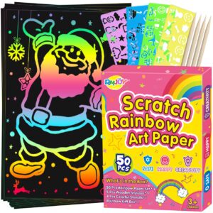 RMJOY Art-Craft Scratch Paper Gifts: Rainbow Magic Art Drawing Pads Art Supplies Set for Kids Teen 4-12 Years Old Preschool Girl Toy Game Gift for Birthday Party Favor|Coloring Fun|DIY Project