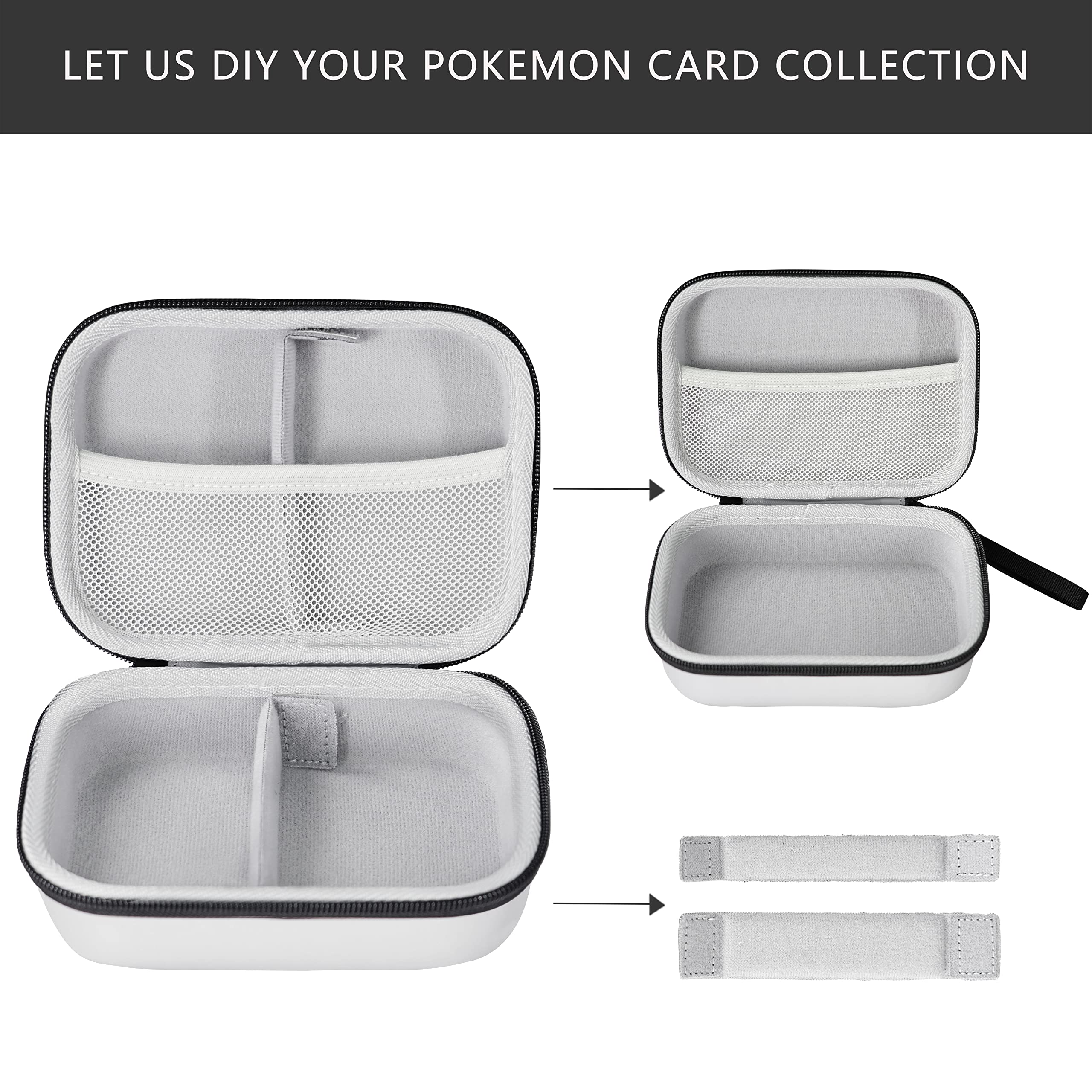 Fhomiz Trading Card Storage Case - Hard-Shell Holder for PTCG, MTG, SKYJO - Holds 400+ Cards - Gift for Boys & Girls (Black) (Black)