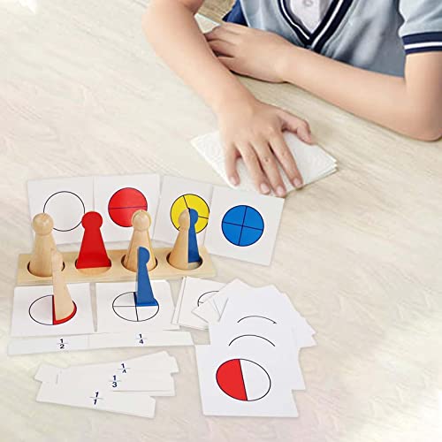 predolo Wooden Math Fractions People Educational Toys Learning Toy for Children Kids Classroom Material