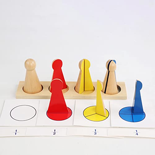 predolo Wooden Math Fractions People Educational Toys Learning Toy for Children Kids Classroom Material