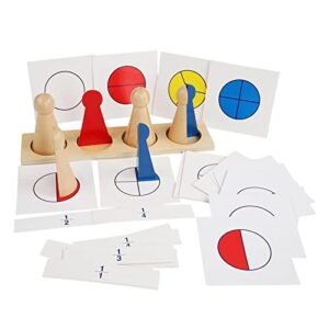 predolo Wooden Math Fractions People Educational Toys Learning Toy for Children Kids Classroom Material