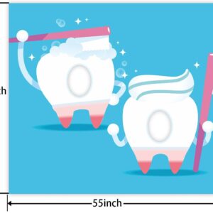 Baby Tooth Banner Pretend Play Party Backdrop Large Teeth Face Dentist Theme Decor Decorations for 1st Tooth Celebration Party Baby Boys Girls Dental Graduation 1st Birthday Party Baby Shower