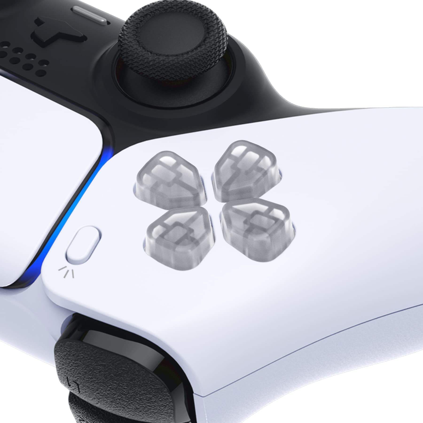 eXtremeRate Ergonomic Split Dpad Buttons (SDP Buttons) for PS5 Controller, Clear Independent Dpad Direction Buttons for PS5 Edge, for PS4 All Model Controllers - Controller NOT Included