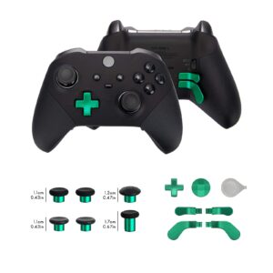 Elite Series 2 Controller Accessories, 13 in 1 Metal Thumbsticks for Xbox One Elite Series 2, Gaming Accessory Replacement Parts Compatible with Xbox Elite Wireless Controller Series 2 Core (Green)