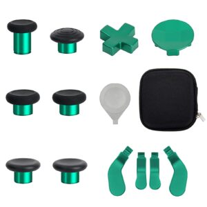 elite series 2 controller accessories, 13 in 1 metal thumbsticks for xbox one elite series 2, gaming accessory replacement parts compatible with xbox elite wireless controller series 2 core (green)