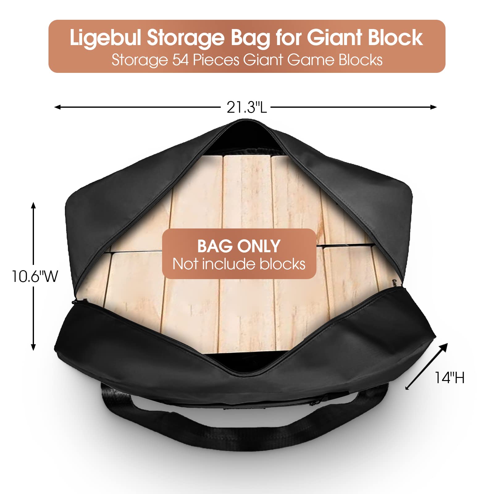 Ligebul Storage Bag for Giant Tumble Tower Games Block,Carry Case for Large Tumbling Timber Replacement Bag Only- Storage 54 Pieces