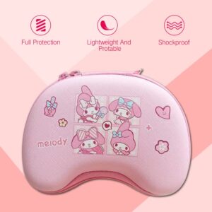 PERFECTSIGHT Controller Travel Case for Playstation 5 Controller, PS5, PS4, Switch Pro, Switch OLED and Xbox Controller, Heavy Duty Protective Cover Hard Carrying Controller Case - Cute Rabbit