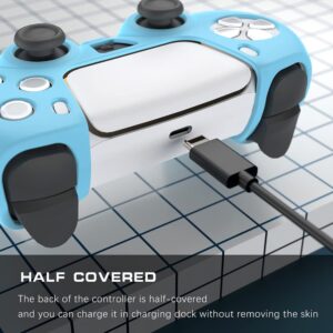 Pink PS5 Controller Skin, Peziang Ergonomic Anti-Slip Soft Ultra-Thin Silicone Protective Cover Gamepad Case for Play Station 5 DualSense Wireless Controller with 2 Cute Thumb Grip Caps