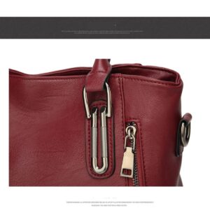 Women's Handbag Tote Bag Large Capacity Women's Shoulder Bag Crossbody Bag (Wine Red)