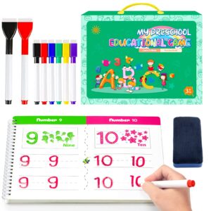 letter tracing for kids ages 3-5, learn to write for kids, letter practice for preschoolers, 40 page dry erase letter tracing book for kids ages 3-6, toddler learning toys, pre school workbooks