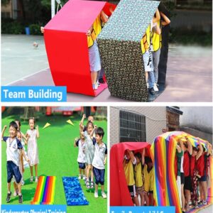 4PCS Teamwork Games Playing Run Mat, Indoor and Outdoor Team Building Activities Field Day Fun Running Race Games (Size : Adult-11M//36FT)