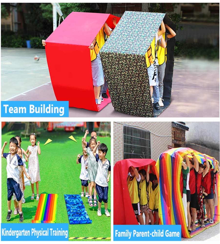 4PCS Teamwork Games Playing Run Mat, Indoor and Outdoor Team Building Activities Field Day Fun Running Race Games (Size : Adult-11M//36FT)