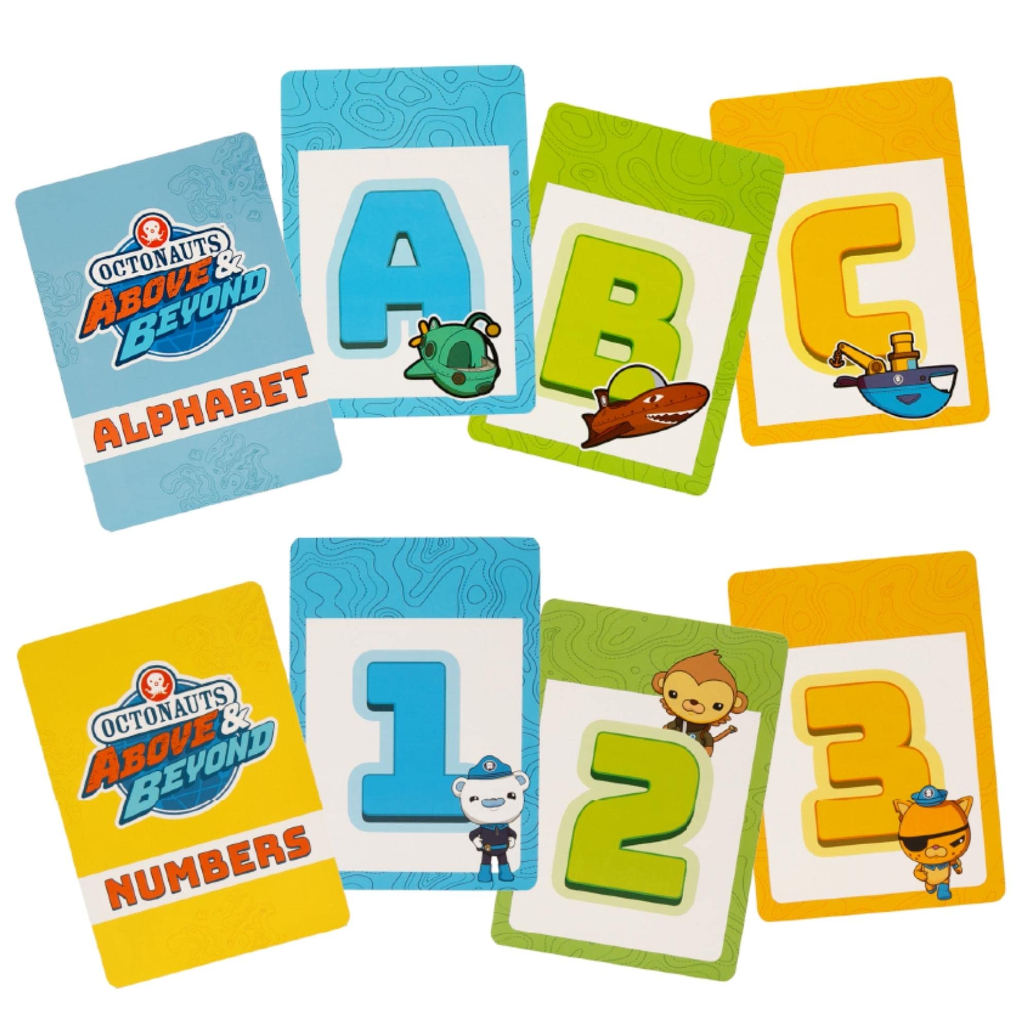 Mighty Mojo Octonauts Kids Classic Flash Cards Set – Learn Alphabet and Numbers - Fun Educational Game for Boys and Girls - Octonauts Party Game Toys - Family Game Night – Learning Edition